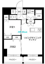 ＲＯＸＩＳ日暮里 602 6階2LDKの間取り