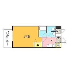 ヴィラ・フォーレ姪浜 1Kの間取図画像
