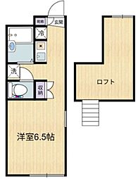 HI-CUBE 1Kの間取図画像