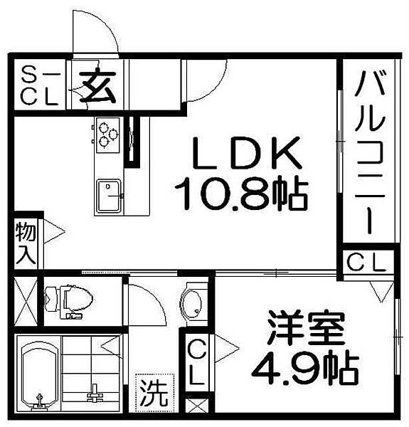 シャーメゾン加賀 ｜大阪府寝屋川市緑町(賃貸マンション1LDK・3階・40.19㎡)の写真 その2