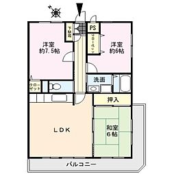 アメニティハイツ杏栄館 3LDKの間取図画像