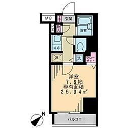 アーク銀座京橋 3階1Kの間取り