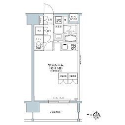 パークキューブ板橋本町 ワンルームの間取図画像