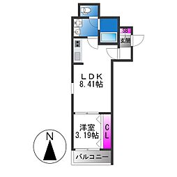 Fstyle東大阪本庄2号館 1LDKの間取図画像