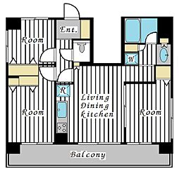 プラハ川崎本町通り 3LDKの間取図画像