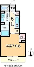 ハーモニーガーデン 1Kの間取図画像