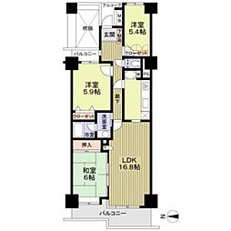 ダイアパレス猿江恩賜公園SOUTH 3LDKの間取図画像