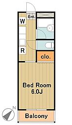 京王相模原線 京王堀之内駅 徒歩15分の賃貸マンション 3階1Kの間取り