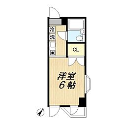 K3レジデンス ワンルームの間取図画像