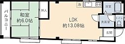 大蔵ビル 1LDKの間取図画像