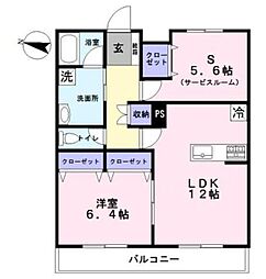 ルーチェA 1SLDKの間取図画像