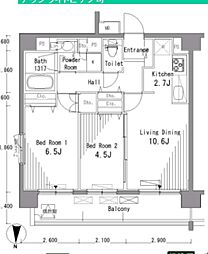 ParkAxis滝野川 2LDKの間取図画像