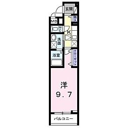 リバーバッグ　II 1階1Kの間取り