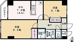 ネクサス立石 2DKの間取図画像