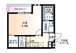 フジパレス鴻池新田V番館 1Kの間取図画像
