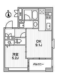 クリオ三田ラ・モード 11階1LDKの間取り