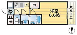 エスリード神戸大倉山ヒルズ 1Kの間取図画像