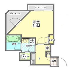 パレス・フォンテーヌ 3階1Kの間取り