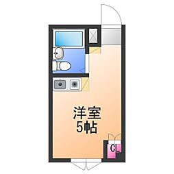 サウスウインド ワンルームの間取図画像