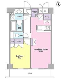 CITYCURRENT代官山 1LDKの間取図画像
