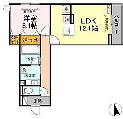 (仮称)トリシア円行2丁目プロジェクト 1LDKの間取図画像