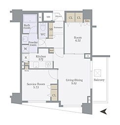 東京メトロ南北線 麻布十番駅 徒歩3分の賃貸マンション 6階1SLDKの間取り
