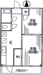 メゾン西千葉 2Kの間取図画像