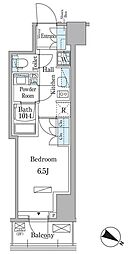 パークアクシス赤坂山王 9階1Kの間取り