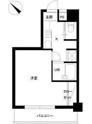 スカイコート文京白山 1Kの間取図画像