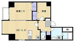 ラヴィエントタワー 2LDKの間取図画像
