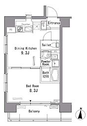 パークアクシス東陽町 15階1LDKの間取り