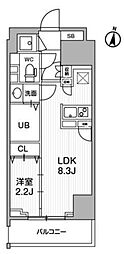 テラス森下 1LDKの間取図画像