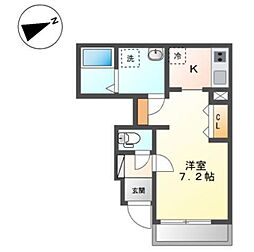 リバイブフィールド ワンルームの間取図画像