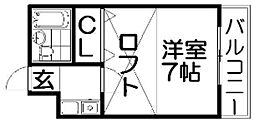 パルク枚方 1Kの間取図画像