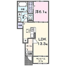 レオパレス高嶋 1LDKの間取図画像