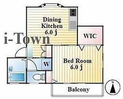 アマポーラ 2階1DKの間取り