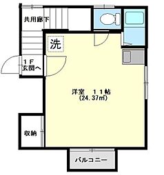 パークサイドあかね台D ワンルームの間取図画像