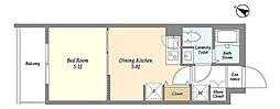 FUSION 池袋 WEST 1DKの間取図画像
