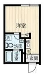 フィオーネ蓮根 ワンルームの間取図画像