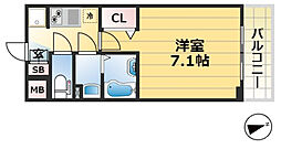 プレサンスTHE神戸 1Kの間取図画像