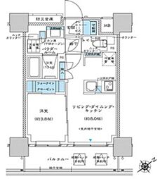 プレミスト板橋 14階1LDKの間取り