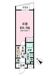 コンポジット南雪谷 1Kの間取図画像