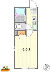 シャンテ新小岩 1Kの間取図画像