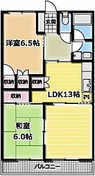 ベルウッドヒルズ51 1階2LDKの間取り