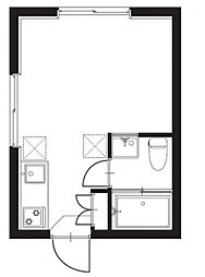 ナイスリッジ野方 1階ワンルームの間取り