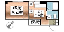 グレイス前原 1Kの間取図画像