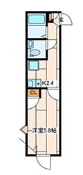 メゾングランディール元住吉 1Kの間取図画像