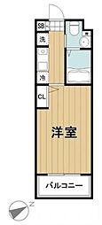 レジデンス朝日町 1Kの間取図画像