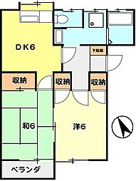 ハイツりよ 2DKの間取図画像