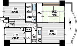 南海高野線 千代田駅 バス10分 神社前下車 徒歩1分の賃貸マンション 10階3DKの間取り